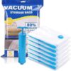 Vacuum Storage Bags Set Of 5 With Hand Pump Space Saver Compression Bags For Clothes Bedding And Travel