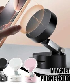Double-Sided Vacuum Magnetic Phone Holder – Adjustable Foldable Rotating Suction Mount