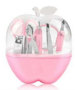 8 Pcs Apple Manicure Set ABS Plastic Mani Pedi Kit | Pink Colour