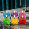 Pack of 6 - Home Decoration Seashell Jell Glass Candles Tea Light Candles In Glass Holder - Decorative Candle Designed For Home Ambiance (Multi Color)
