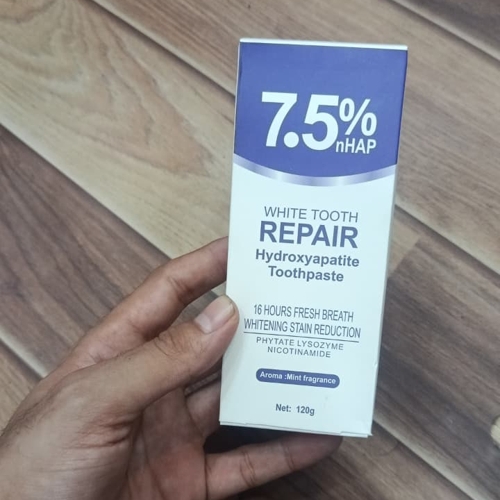 7.5% nHAP White Tooth Repair Toothpaste – Hydroxyapatite Enamel Strengthening & Whitening Formula (120g) - Image 3