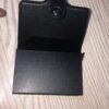 Slim Metallic Pop-Up Card Holder – Minimalist RFID Blocking Wallet with Leather Wrap (Black) - Image 4