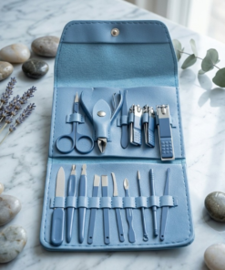 16-Piece Premium Personal Manicure & Pedicure Grooming Kit – Professional Stainless Steel Nail Clippers & Care Set with Travel Case
