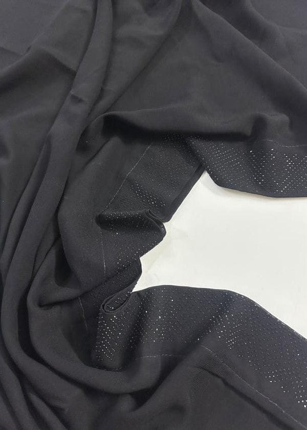 Premium Black Chiffon Dupatta with One Side Stone Work – Elegant Formal Wear for Women – Soft & Lightweight Fabric - Image 2