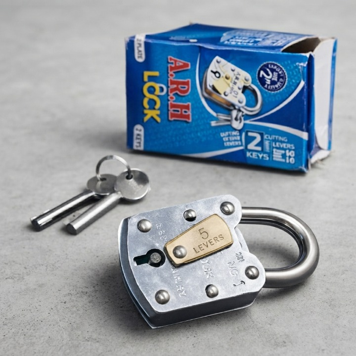 ARH 50mm Iron Padlock With 2 Keys 5 Lever Heavy Duty Security Lock - Tool Product Designed For Security And Daily Protection Routine - Image 2