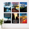 Set of 6 Premium Wall Art Photo Tiles – Modern Home Decor Sets 8x11