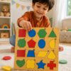 Shape Puzzle Board Game - Educational Wooden Learning Toy Crafted From MDF Wood For Children And Geometric Skill Development - Image 2