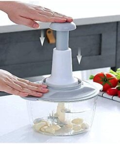 2L Multi-Function Hand-Push Chopper - Large Capacity Manual Food Processor For Efficient Chopping