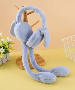 Cute Bunny Cap Headphone Plush Ear Muff Winter Headwear for Women & Girls – Soft Warm Cartoon Style (Random Color)
