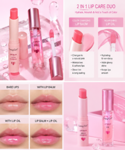Crazy Girl 2 In 1 Color Changing Lip Balm & Lip Oil Set