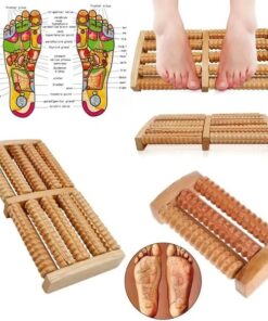 Traditional Wooden Roller Foot Massager Durable Natural Wood Design For Relaxation Stress Relief And Improved Blood Circulation