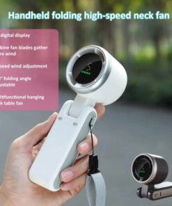 Handheld Folding Turbo Fan With 5 Speed Adjustment Portable Rechargeable Cooling Device