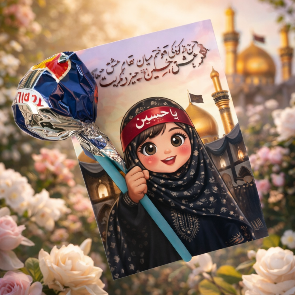 Muharram Niyaz Lollipop Gift Card Pack – Islamic Goody Bag Giveaways for Kids - Pack of 12 - Image 3