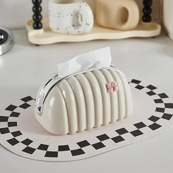 Decorative Shell Tissue Box Case Elegant And Modern Napkin Holder Stylish Daily Use Home And Office Accessory - Image 2