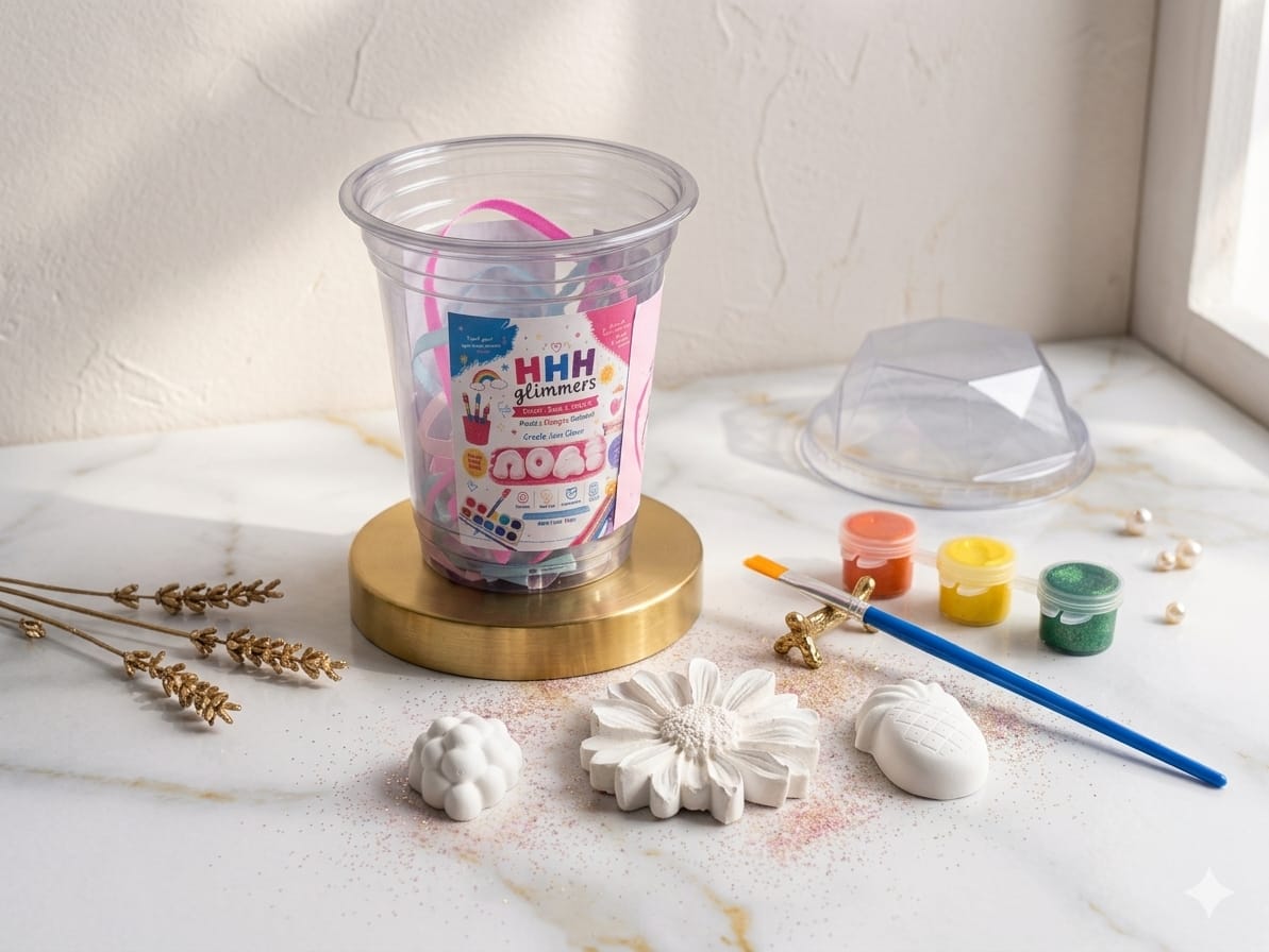 DIY Paint Kit For Kids Creative Play And Party Favors With Unpainted Plaster Figures Daisy Grapes Pineapple - Image 2