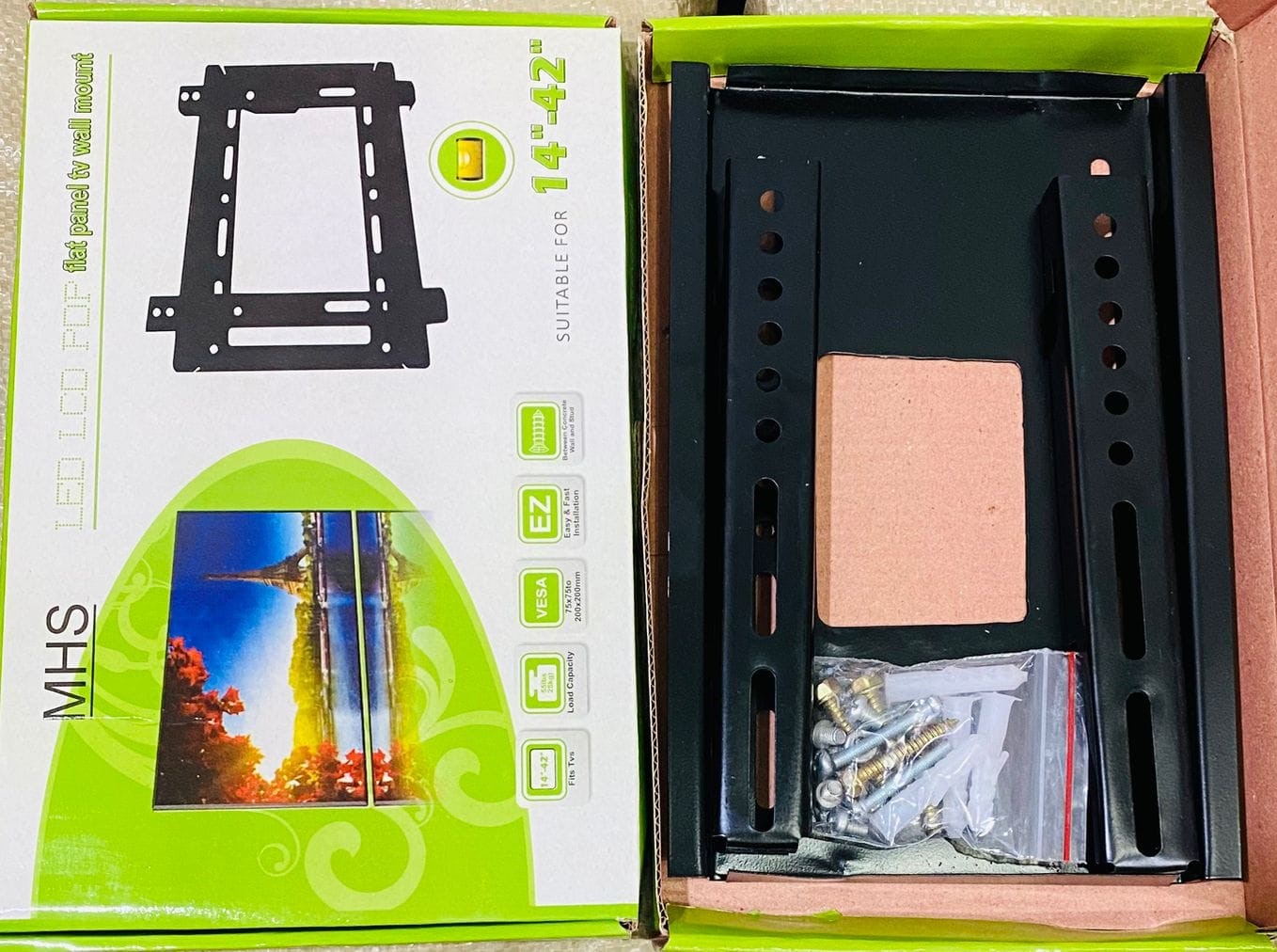 Premium Fixed Flat Panel TV Wall Mount Bracket (14" To 42") – Heavy Duty Metallic LED/LCD Television Stand For Secure And Reliable Mounting - Image 3