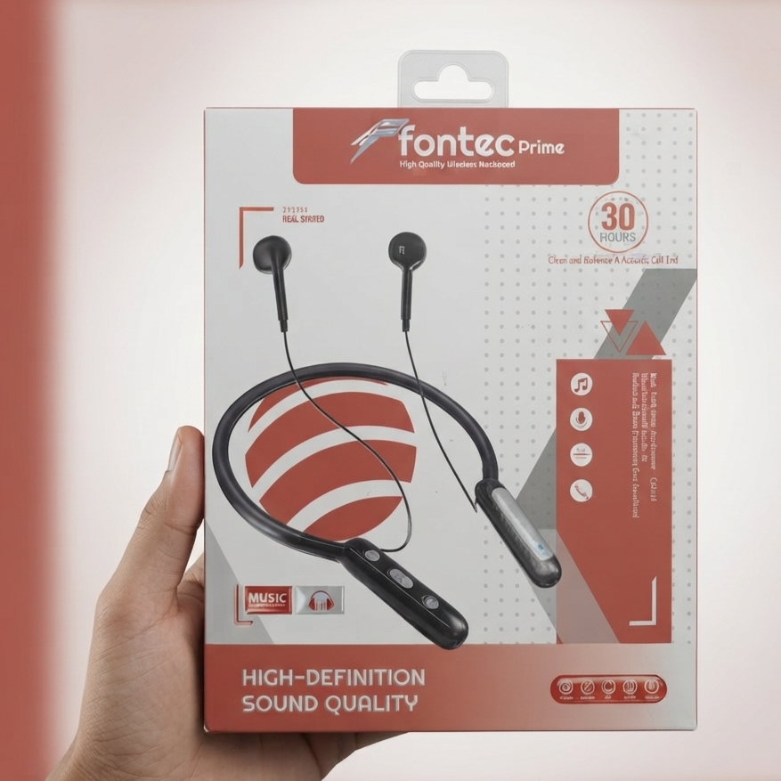 Fontec Prime Neck Band - Wireless Bluetooth Earphones Designed For Comfortable Daily Audio Listening And Reliable Performance - Image 2