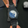 Black Aura Watch Elegant Stylish Design Strong Durable Build Comfortable Strap Clear Display – Blue White*