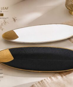 1 PCs Wooden Leaf Platter – Decorative Serving Tray for Snacks
