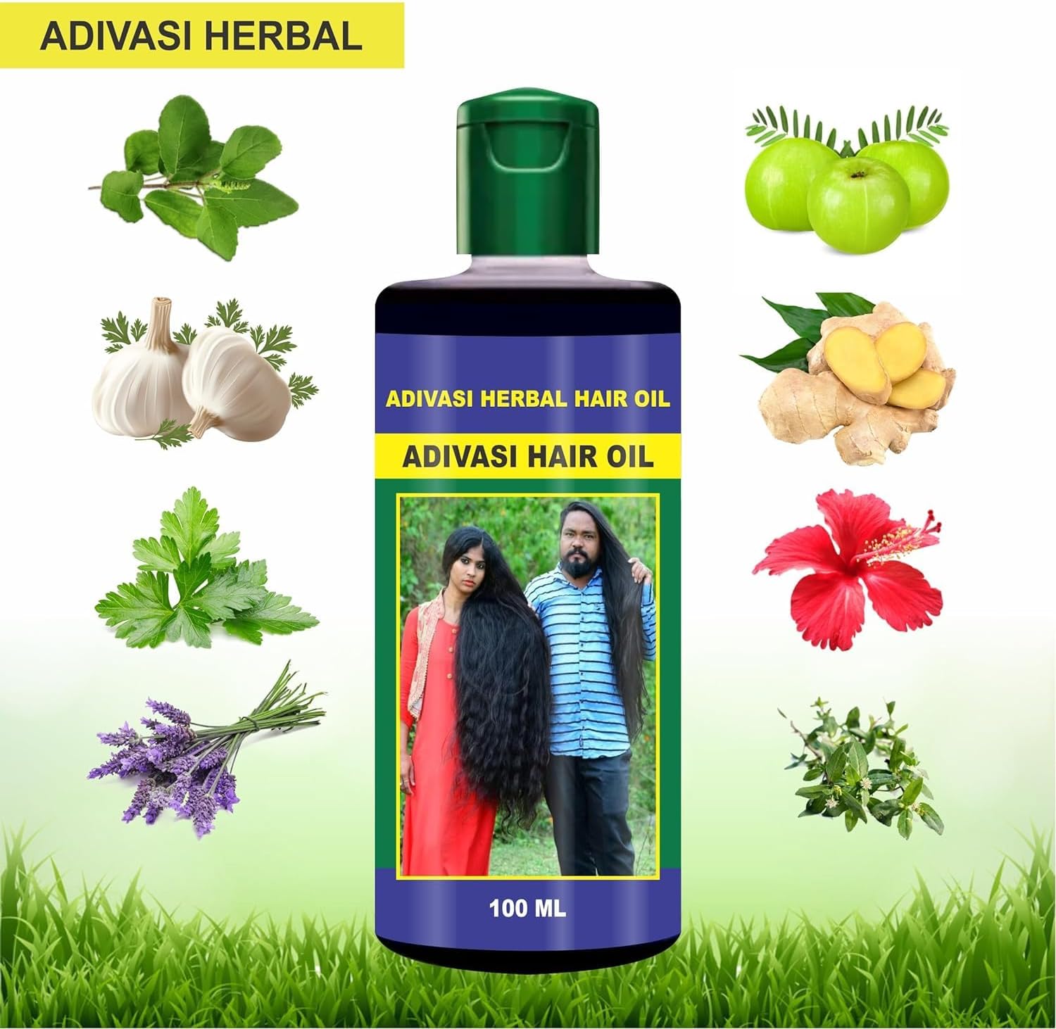 Adivasi Herbal Hair Oil Natural Pure Herbal Hair Oil 120ml (Without Box) - Image 3