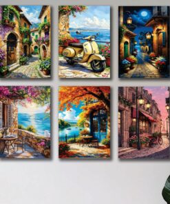 Set of 6 Premium Wall Art Photo Tiles – Modern Home Decor Sets 8x11