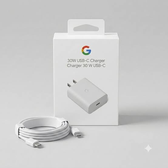 Original Google 30W USB-C PD Fast Charger with USB-C to USB-C Cable for Google Pixel 9/8/7/6 Series
