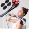 Blue Idea Full Body Handheld Double Head Massager With Infrared Heat Technology For Muscle Relief Relaxation And Circulation