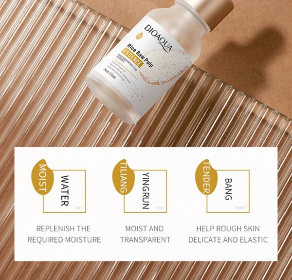 Bioaqua Rice Serum Natural Moisturizing Anti Aging Skin Care Face (15ml) - Image 2
