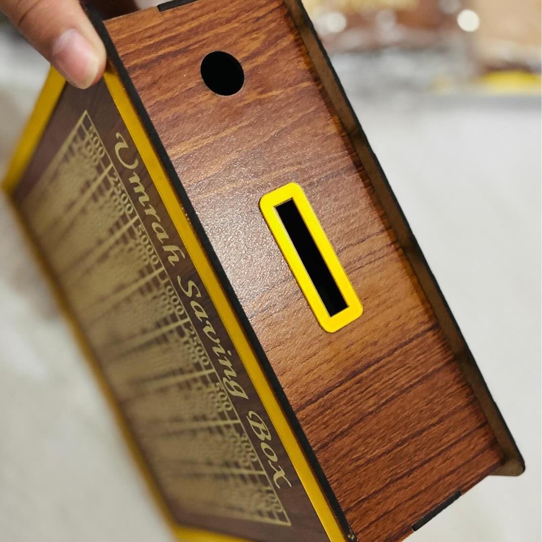 Umrah Saving Box | 210000 Umrah Saving Gift Wooden Box | Wooden Umrah Saving Box (Unassembled) - Image 3