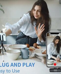 K9 Professional Wireless Lavalier Lapel Microphone For Android Smartphones Cordless Omnidirectional Condenser Recording Mic For Interview Video Podcast Vlog YouTube
