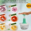 1.5L Manual Food Chopper – Speedy Hand Press Vegetable & Fruit Cutter - Plastic Body (Random Color) - Image 3