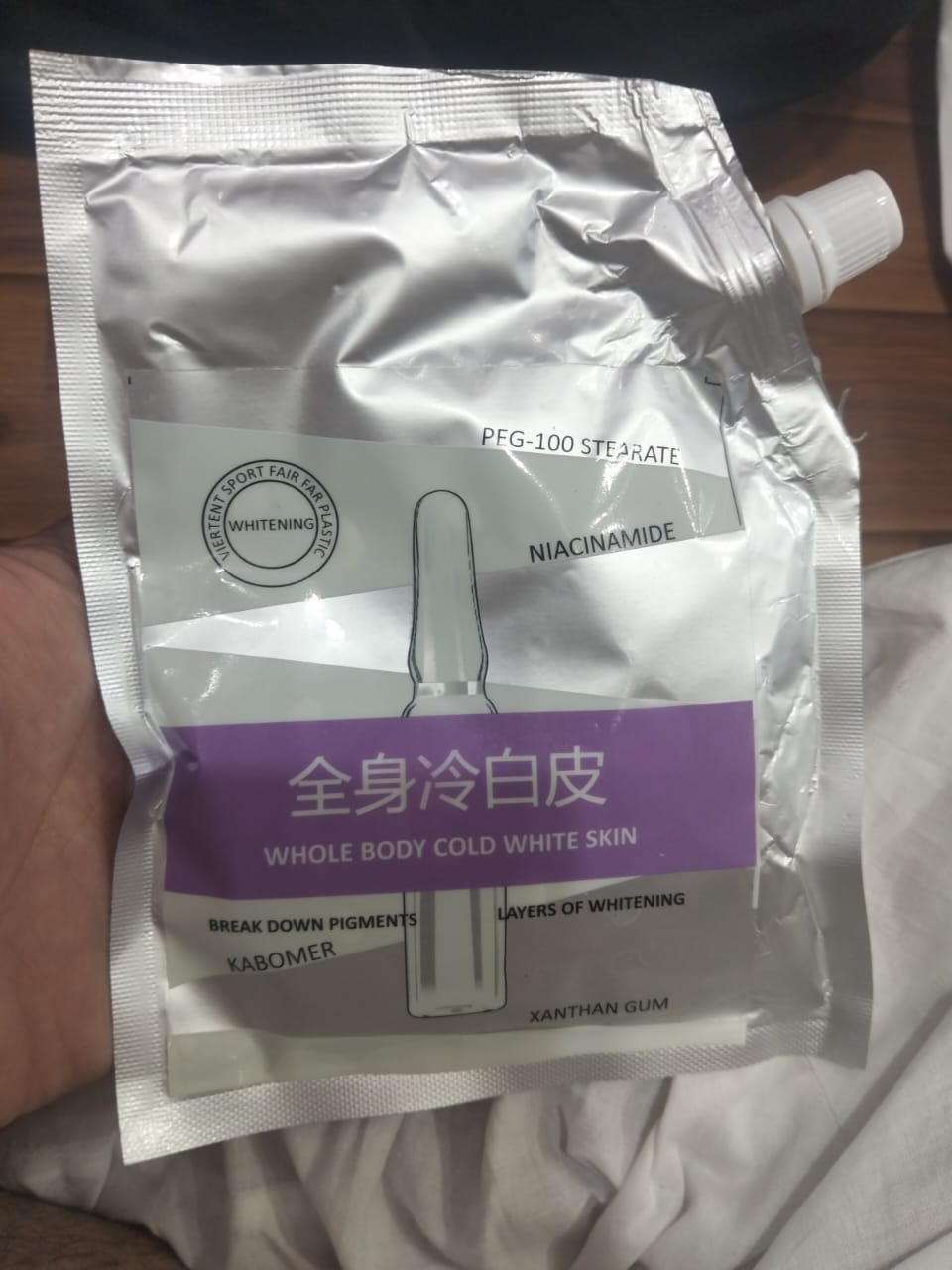 Whole Body Cold White Skin Brightening Body Lotion – Deep Whitening Cream Spout Pouch - Image 4