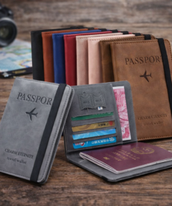 Premium Portable Passport Holder Pouch & Multi-Functional Travel Wallet - Size 6*4 inch - Random color