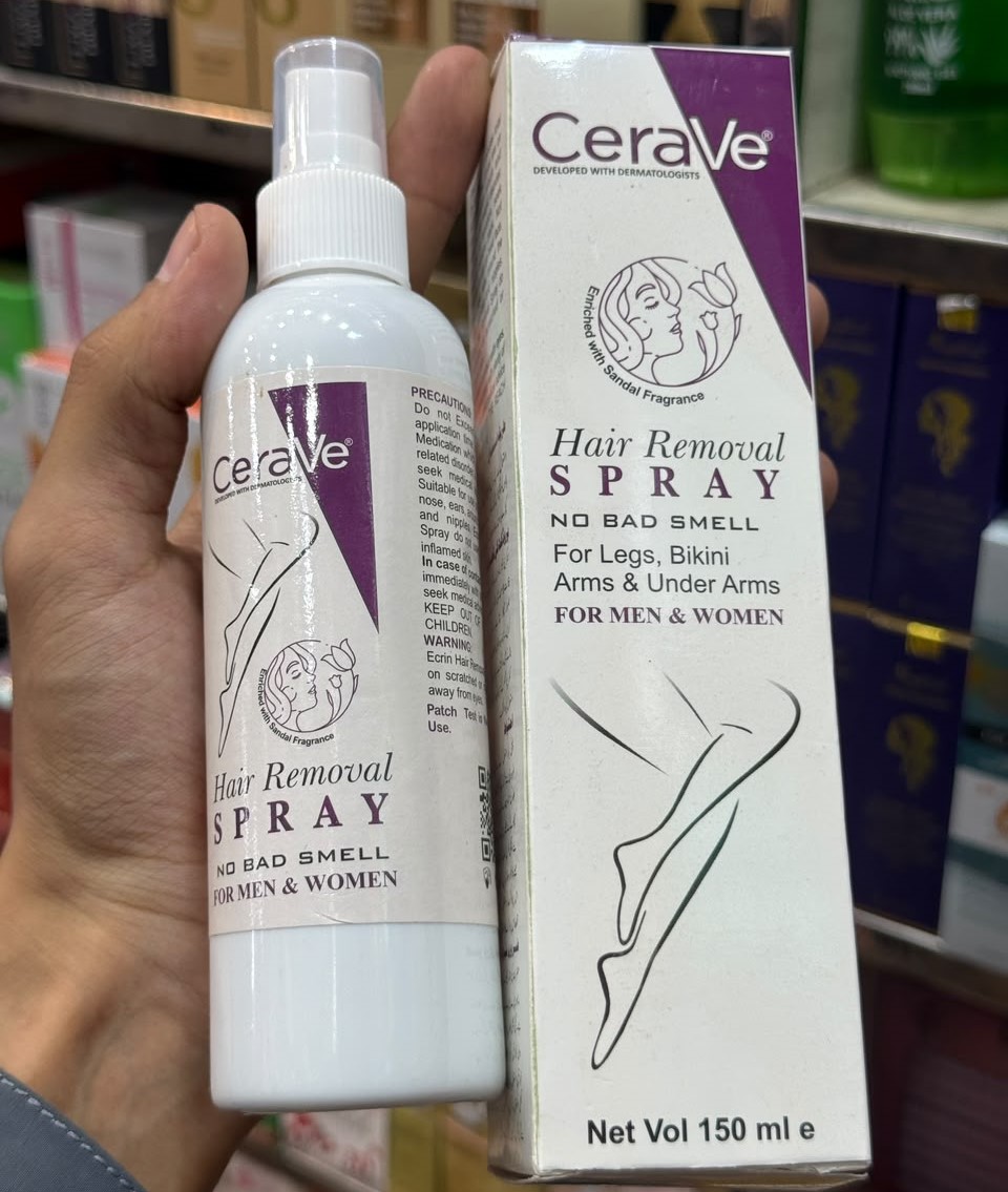 Purple CeraVe Hair Removal Spray - Gentle Body Hair Eliminator Smooth Skin Depilatory Formula Easy Spray Skincare Product For Men And Women - 150ML - Image 3