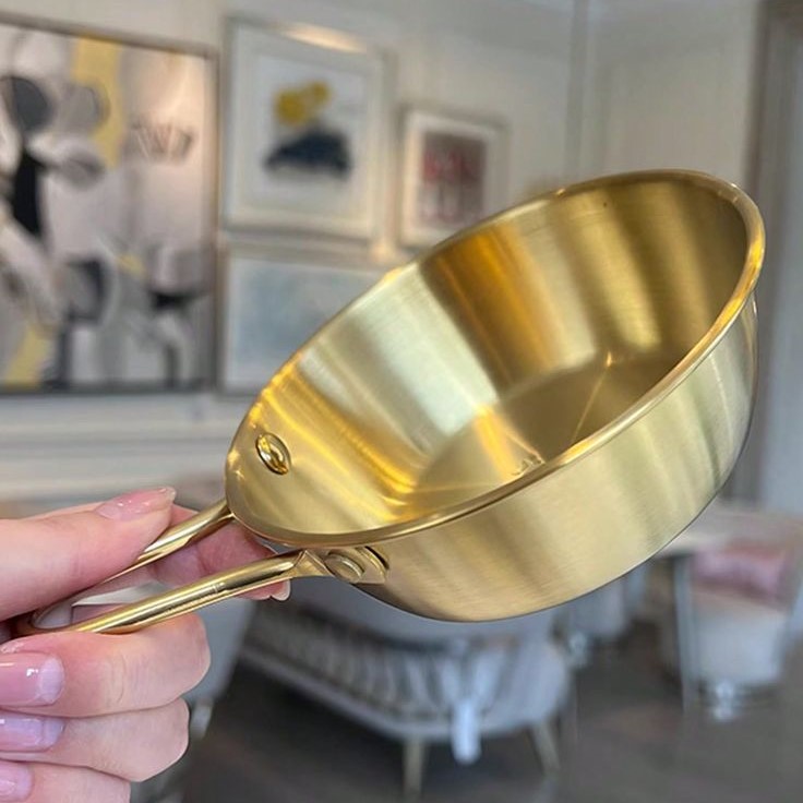 Mini Golden Stainless Steel Sauce Pan Multipurpose Kitchen Cooking Pot - Premium Cookware Designed For Heating Milk And Food Portions Routine - Image 3