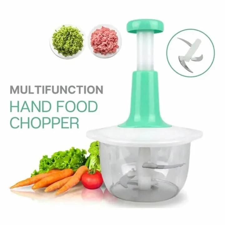 1.5L Manual Food Chopper – Speedy Hand Press Vegetable & Fruit Cutter - Plastic Body (Random Color) - Image 2