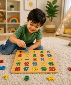 Math Puzzle Board Game - Educational Wooden Learning Toy Crafted From MDF Wood For Children And Mathematical Skills Development