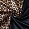 Couple Leopard Print & Black Satin Sleepwear Set – 4 Pcs Robe & Nightdress Set (DC-1021) - Image 4