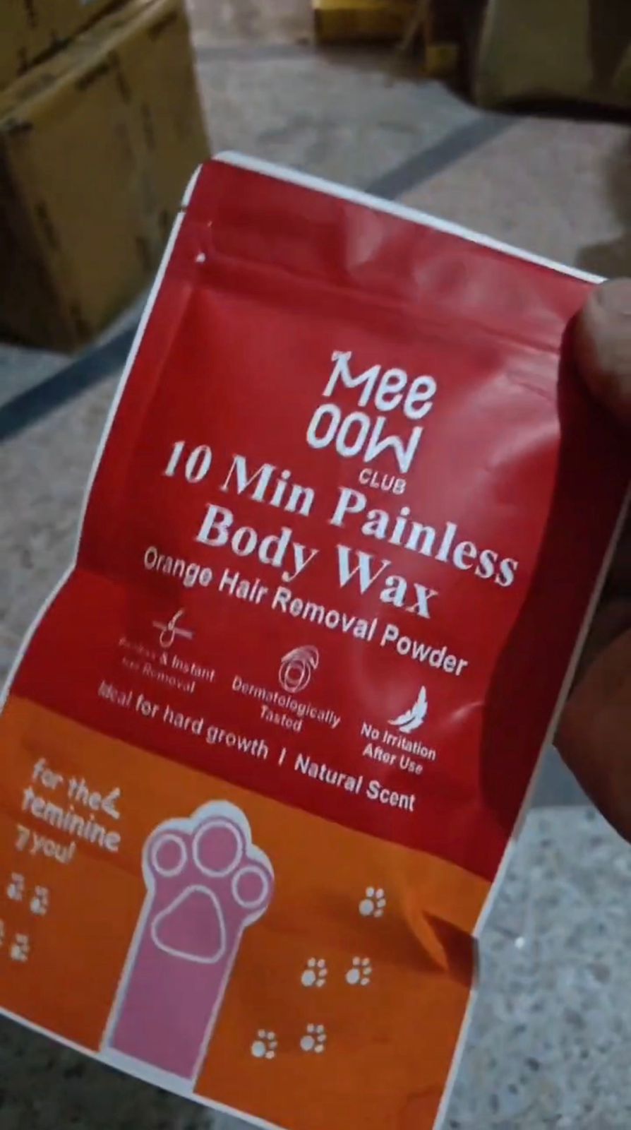 Meeoow Club 10 Min Painless Body Wax – Orange Hair Removal Powder for Smooth Skin - 100g - Image 4