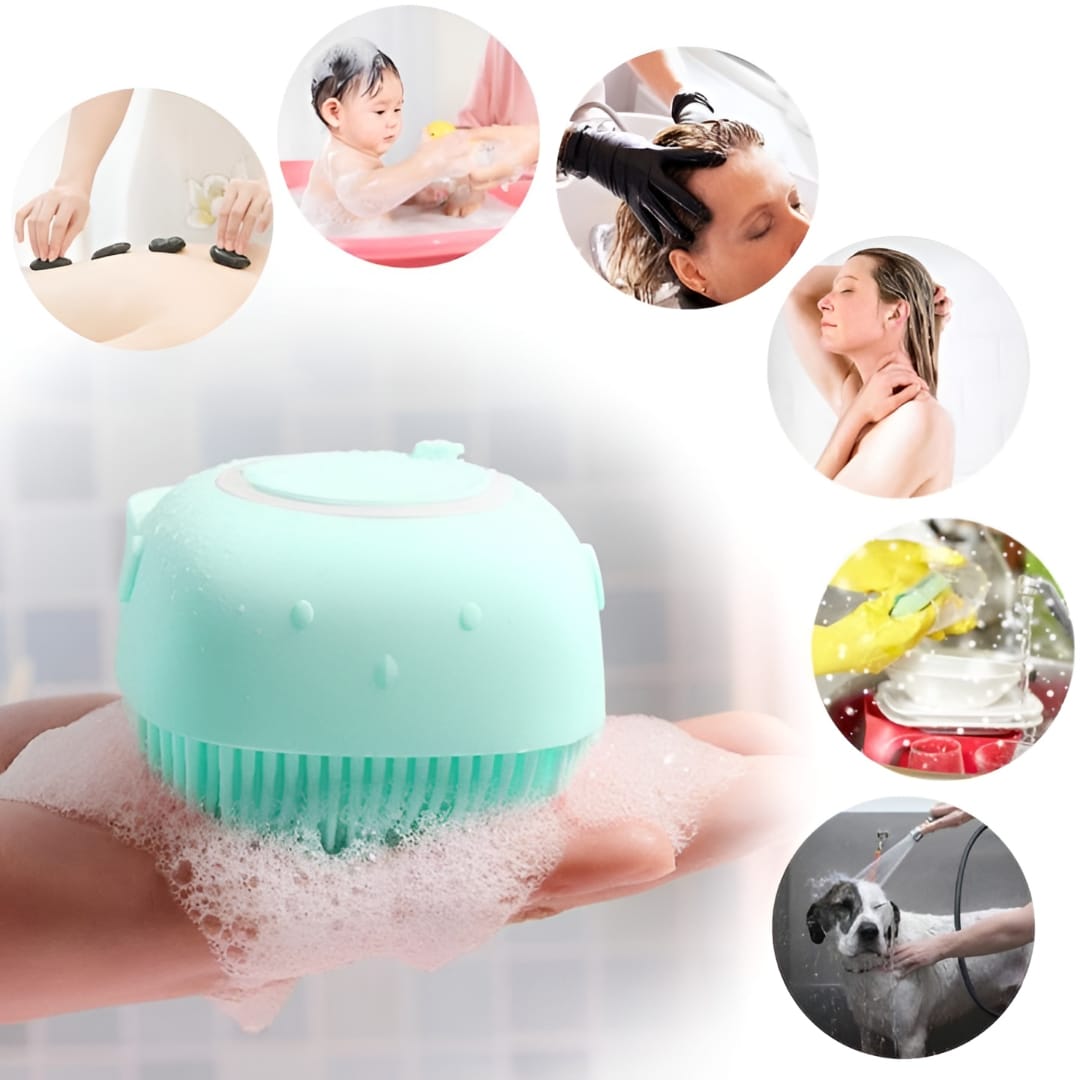 2-in-1 Silicone Bath Brush & Back Scrubber Combo Deal | Body Massage Bath Brush + Silicone Back Scrubber Belt - Image 2