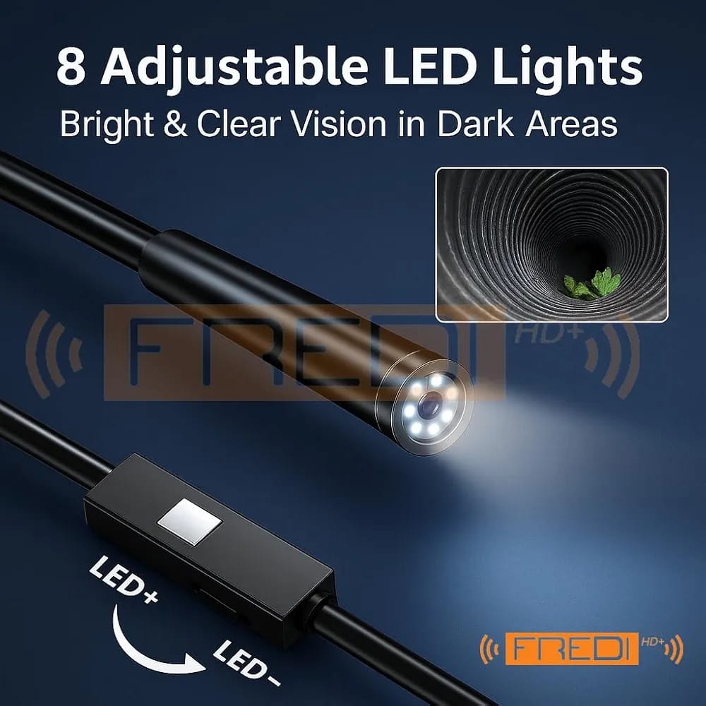 USB Endoscope Mini Hidden Camera 1080P with 8 Adjustable LED Lights & 5M Waterproof Cable - Image 4