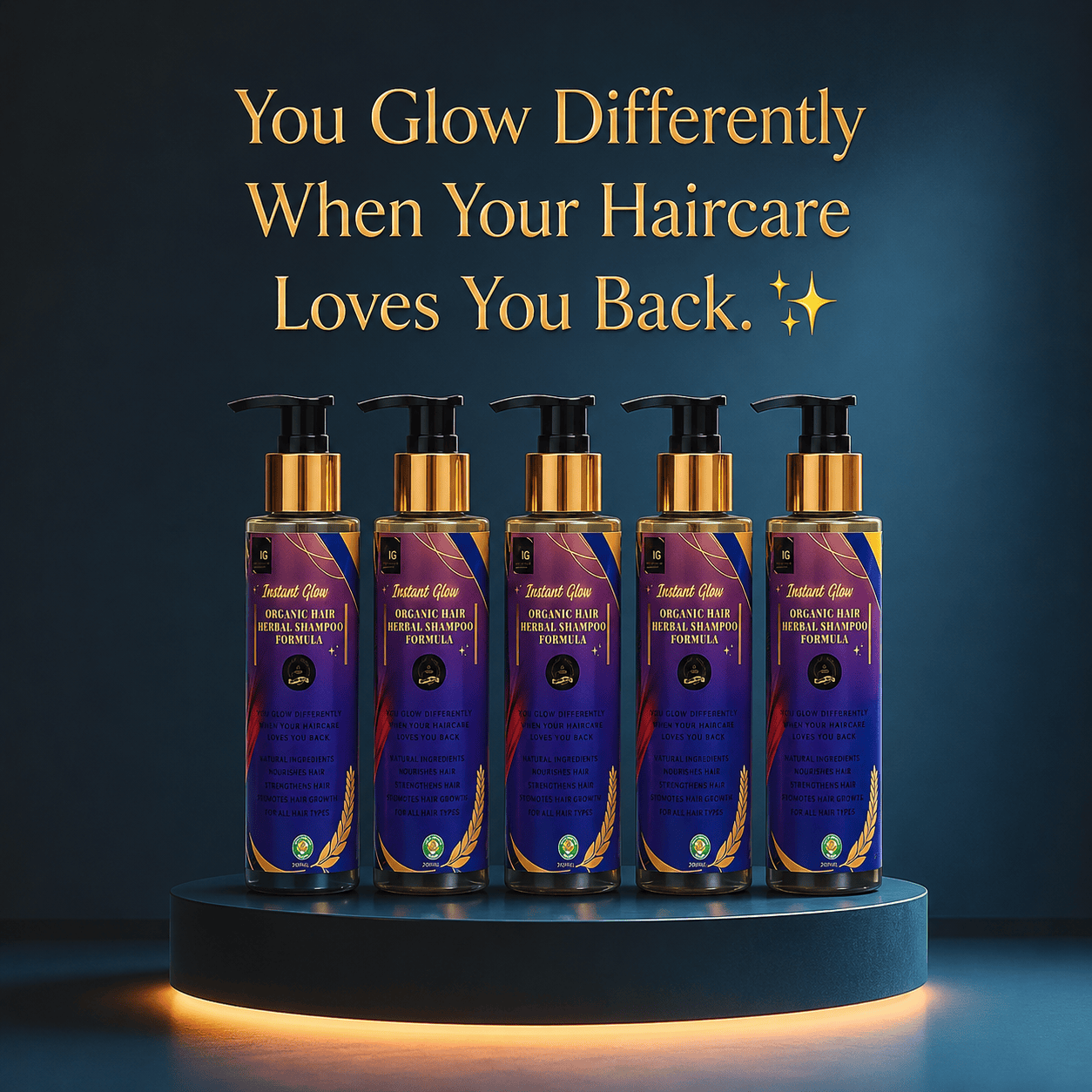Instant Glow Herbal Shampoo 20+ Formula 150ml | Organic Herbal Hair Shampoo for Hair Growth & Hair Fall Control | Dandruff & Frizz Control | Scalp Nourishing Shampoo - Image 4