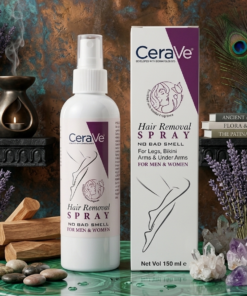 Purple CeraVe Hair Removal Spray - Gentle Body Hair Eliminator Smooth Skin Depilatory Formula Easy Spray Skincare Product For Men And Women - 150ML