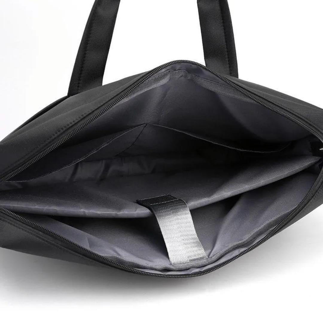 Premium 17-Inch Oxford Fabric Laptop Bag – Spacious Plain Black Waterproof Office Messenger Briefcase - Image 4