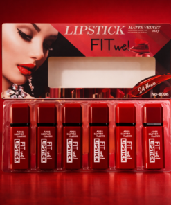 6 Pcs Matte Velvet Lipstick Set – Creamy Long Lasting Lip Color Collection | Shades of Red